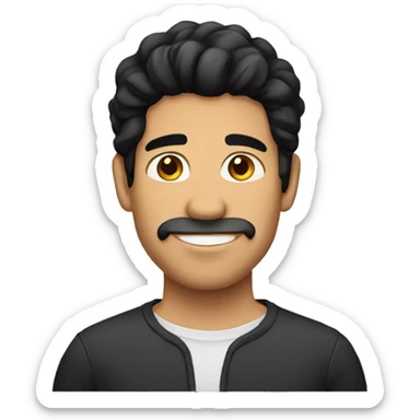 Hispanic man with black hair, no moustache sticker