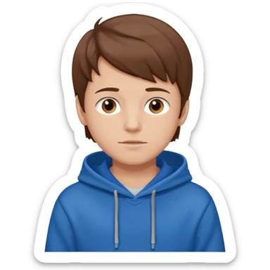 make a boy with brown hair and a blue hoodie sticker