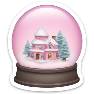 Pastel pink snow globe sticker