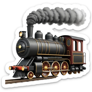 front view of an old-fashion steam train coming down the tracks sticker