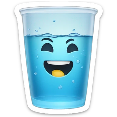 happy half empty cup of water sticker