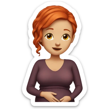 Pregnant red head sticker