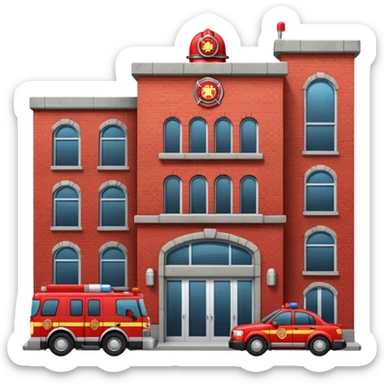 fire department building with firefighter car near sticker