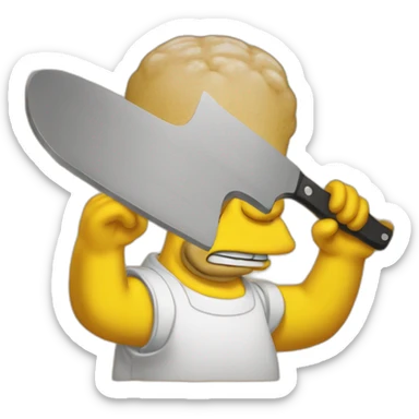 Homer Simpson qui mange une planche de bois sticker