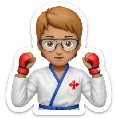 Scientist doing taekwondo sticker