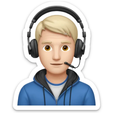 Man with over-ear headphones sticker