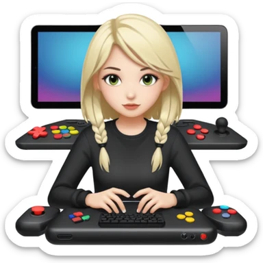 Gamer, e-girl, with gaming set-up sticker