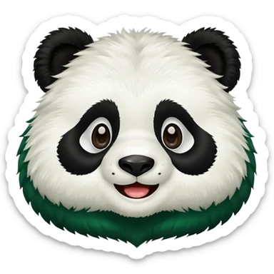 make a cute dark green panda emoji sticker
