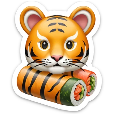 Tiger making gimbap sticker