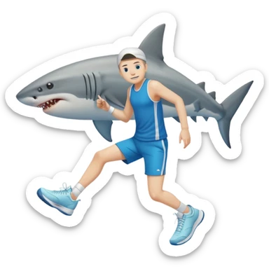 Tiburon con tenis con piernas sticker