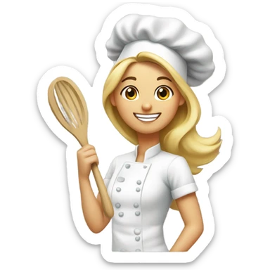 blonde haired girl baker sticker