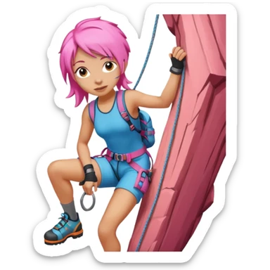 climber girl with pink hair sticker
