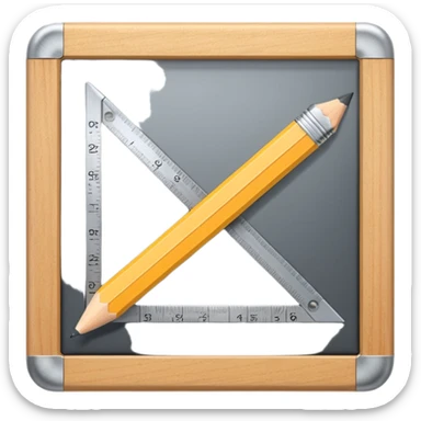 pencil and ruler crossing on a screen sticker