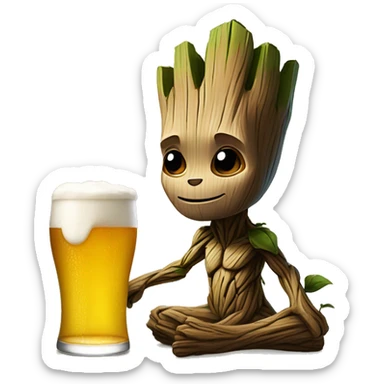 Groot buvant une bière  sticker