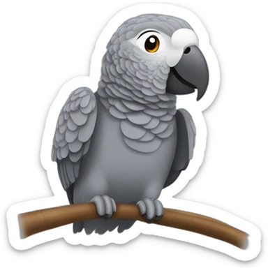 African grey parrot singing sticker
