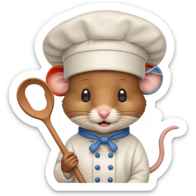 A mouse wearing a cook's hat sticker