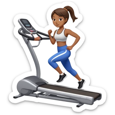 Girl at the gym doing stair master sticker