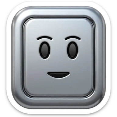A futuristic microchip emoji made of polished silver chrome, minimal circuit details, smooth metallic surface, soft lighting, iOS emoji style, centered, clean white background sticker