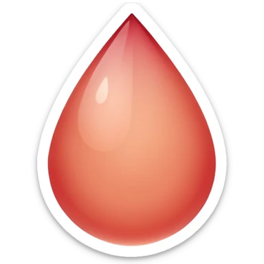 minimal abstract emoji symbolizing menstrual day,
soft rounded droplet shape,
warm muted red pastel,
gentle and non-graphic,
premium female health app style,
no text, no realism,
transparent background,
vector illustration
 sticker
