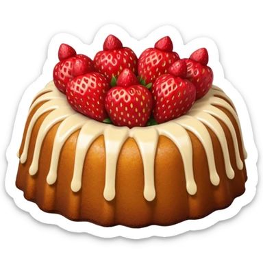 bundt cake with strawberries sticker