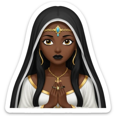 Priestess lifting black veil from her lips, blasphemous erotic energy sticker