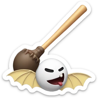 An emoji being hit by a bat with bonk  sticker