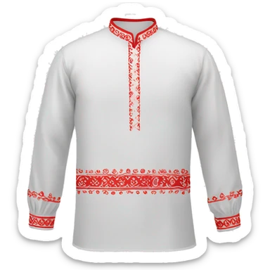  Shirt  vyshyvanka, white with red round embodiary on sleeves sticker