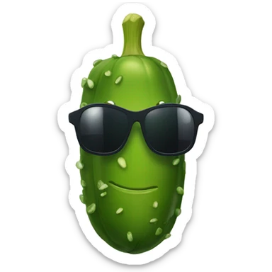 Pickle in a glass wearing sunglasses  sticker