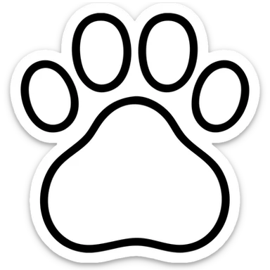simple cat paw outline with toe beans sticker