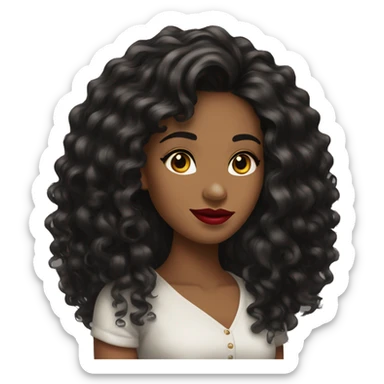 pretty-long-curly-black-hair-caramel-woman-red-lips- sticker