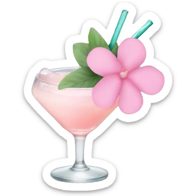 Cocktail with light pink flowers sticker