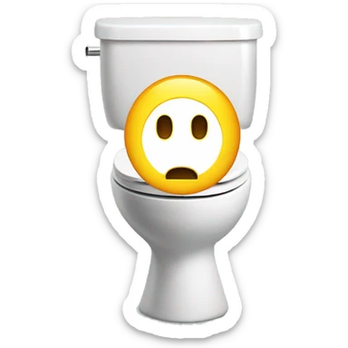 toilet with a head looking out of it that had a long neck sticker