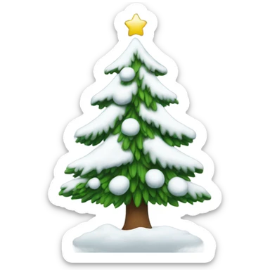 Christmas tree with snow on the branches sticker
