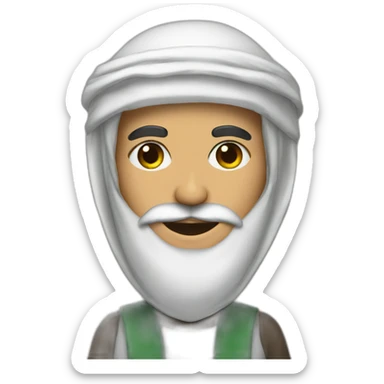 Palestinian wearing a keffieh and a beard sticker