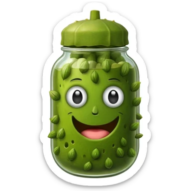 pickle smoking weed sticker