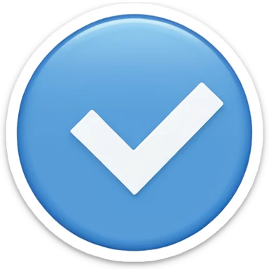 blue circle with a checkmark in the middle sticker