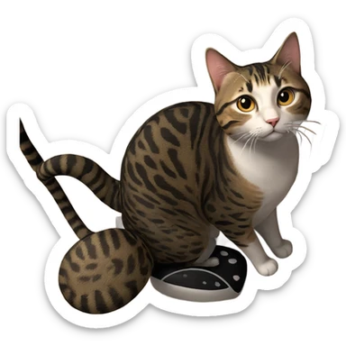 focused feline gaze sticker