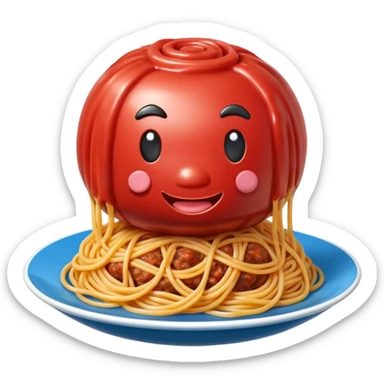 Jeff Koons style spam meatball spaghetti abstract art sculpture  sticker