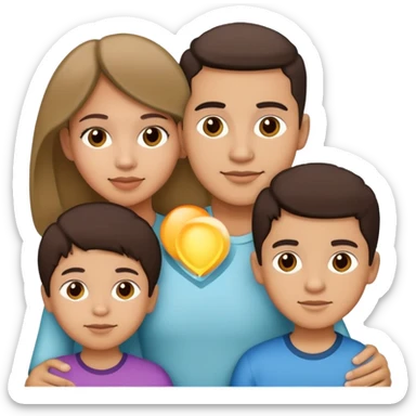 A Latino family with 2 boys and a girl sticker