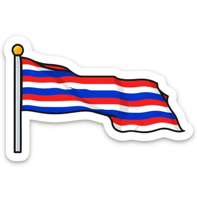 Thai flag with red, white, and blue horizontal stripes sticker