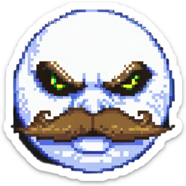 angry face with mustache sticker