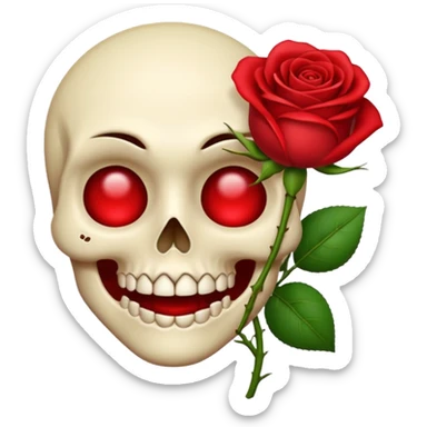 I want this emoji 💀 with this in its mouth 🥀  sticker