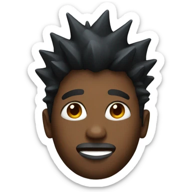 A Black guy with spiky hair. sticker