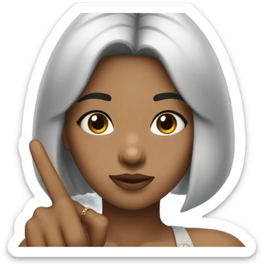 Black haired aesthetic girl showing middle finger sticker