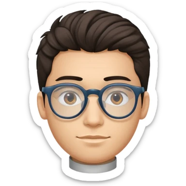 Erstelle mir eine Emoji von einem Jungen. Herkunft: Südamerika, Jung und Gutaussehend, mit durchsichtiger Brille und anderer Frisur  sticker