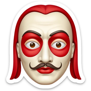 Money Heist, Dali mask, realistic sticker