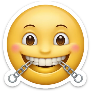 A SMILING EMOJI WITH BRACES sticker
