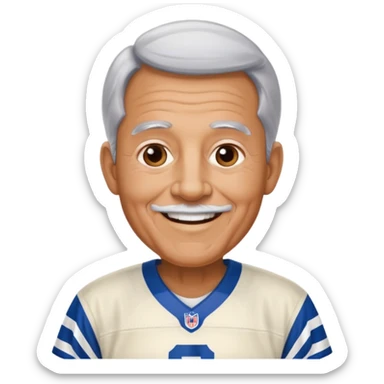 A grandpa playing football in Indianapolis Colts jersey sticker