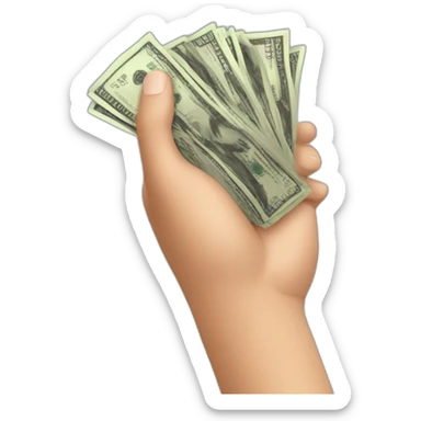 hand grab cash sticker
