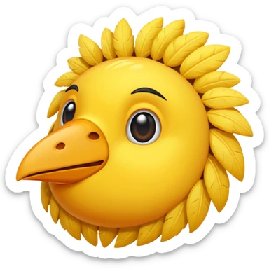 Une autruche la tête dans le sol  sticker